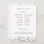 Kleurrijke Spring Wildflower Meadow Garden Program Kaart (Achterkant)