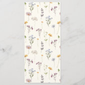 Kleurrijke Spring Wildflower Meadow Gold Wedding Menu (Achterkant)