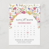 Kleurrijke Spring Wildflower Meadow Save the Date Briefkaart (Voorkant)