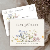 Kleurrijke Spring Wildflower Meadow Save the Date Briefkaart