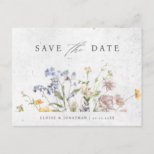 Kleurrijke Spring Wildflower Meadow Save the Date Briefkaart