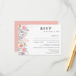 Kleurrijke Spring Wildflower Wedding RSVP Informatiekaartje