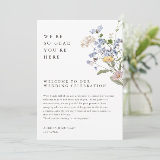 Kleurrijke Spring Wildflower Weekend Evenementen P Kaart (Staand voorkant)