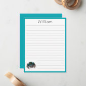 Kleurrijke Springende Spin Flat Kinderen Gevoerd Notitiekaartje (Voorkant / Achterkant in situ)