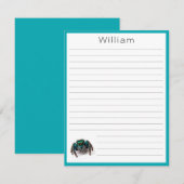 Kleurrijke Springende Spin Flat Kinderen Gevoerd Notitiekaartje (Voorkant / Achterkant)