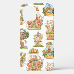 Kleurrijke Sprookjeshuizen Patroon iPhone 12 Hoesje
