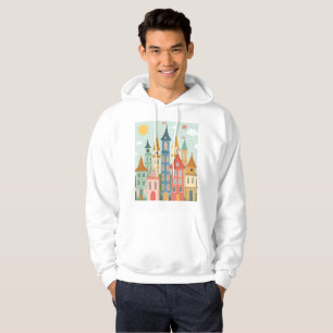 Kleurrijke sprookjesstad hoodie