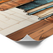 Kleurrijke Stack Van Oude Boeken Poster (Hoek)