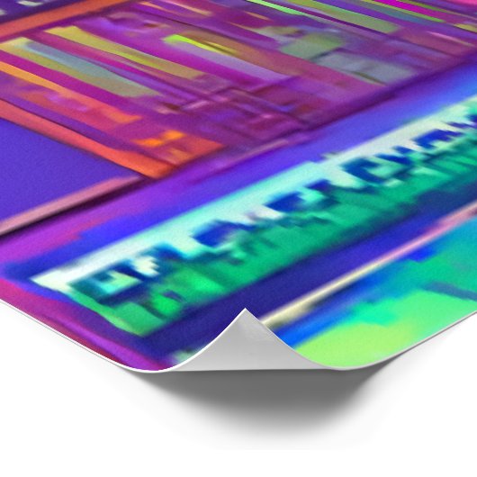 Kleurrijke stad | AI Art Poster (Hoek)