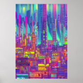 Kleurrijke stad | AI Art Poster (Voorkant)