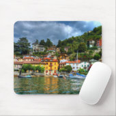 Kleurrijke stad van het Comomeer Muismat (Met muis)