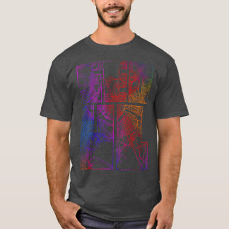 Kleurrijke stadsplattegrond van Seoul, Zuid-Korea T-shirt