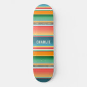 Kleurrijke stamstrepen Aangepaste persoonlijke naa Skateboard (Voorkant)