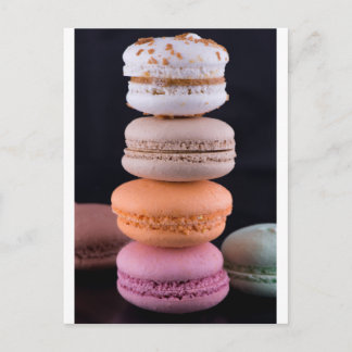 Kleurrijke stapel Franse Macarons Briefkaart
