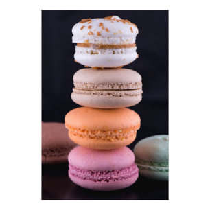 Kleurrijke stapel Franse Macarons Foto Afdruk