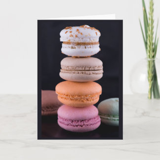 Kleurrijke stapel Franse Macarons Kaart