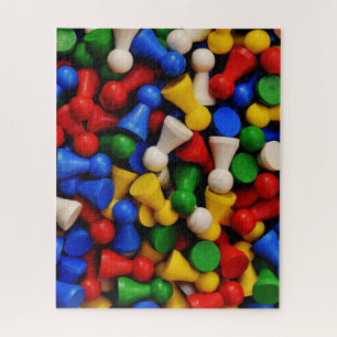 Kleurrijke Stapel van Houten Spelstukken Legpuzzel