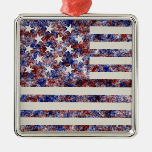 Kleurrijke Star-Spangled Banner America Vlag Metalen Ornament (Voorkant)