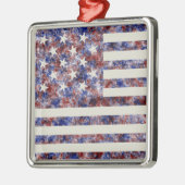 Kleurrijke Star-Spangled Banner America Vlag Metalen Ornament (Links)