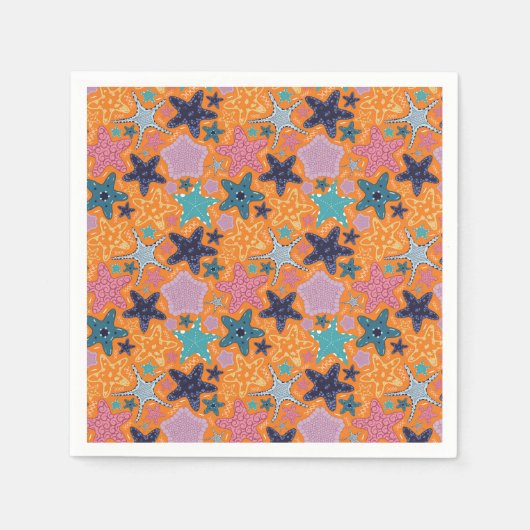 Kleurrijke Starfishes Servet (Voorkant)