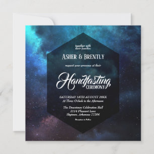 Kleurrijke Starry Nebula Dark Handfasting Kaart