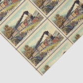 Kleurrijke  Steam Train Art Pattern Decoupage Tissuepapier (Detail)