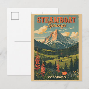 kleurrijke Steamboat Springs Colorado berg geschen Feestdagenkaart