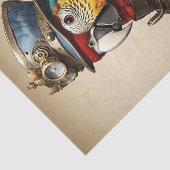  kleurrijke Steampunk Parrot Art Tissuepapier (Detail)