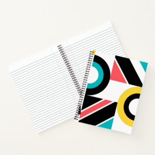 Kleurrijke, stedelijke, trendy, moderne geometrisc notitieboek