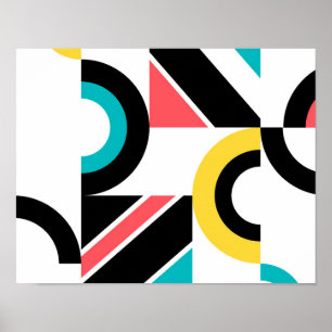 Kleurrijke, stedelijke, trendy, moderne geometrisc poster