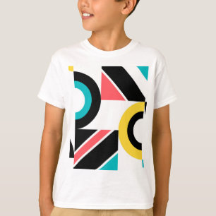 Kleurrijke, stedelijke, trendy, moderne geometrisc t-shirt