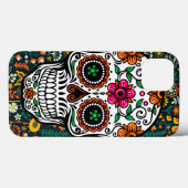 Kleurrijke stekelroer Floral Sugar Skull Case-Mate iPhone Case (Achterkant (horizontaal))
