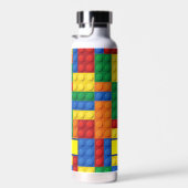 Kleurrijke stenen bouwstenen gepersonaliseerd waterfles (Rechts)
