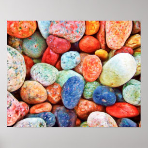 Kleurrijke stenen - Rocks Painting Poster