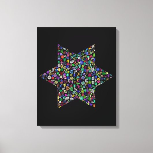 Kleurrijke Ster van David Canvas Afdruk (Voorkant)