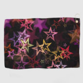 Kleurrijke sterren dansen grillig golfhanddoek (Horizontaal)