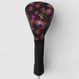 Kleurrijke sterren dansen grillig golfheadcover