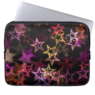 Kleurrijke sterren dansen grillig laptop sleeve