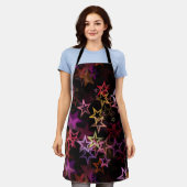 Kleurrijke sterren dansen grillig schort (Gedragen)