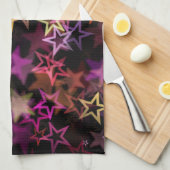 Kleurrijke sterren dansen grillig theedoek (Quarter Fold)