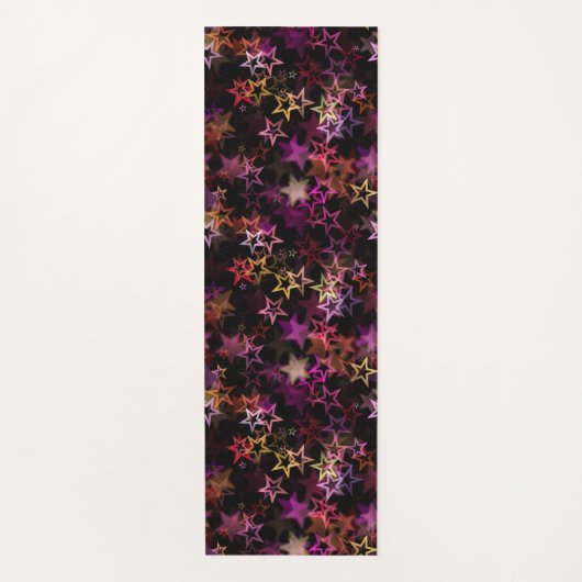 Kleurrijke sterren dansen grillig yogamat (Voorkant)