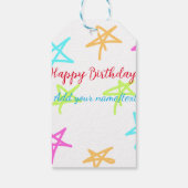 Kleurrijke sterren gelukkige verjaardag voeg naam cadeaulabel (Achterkant)