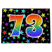 Kleurrijke sterren + Rainboogpatroon "73" Event # Groot Cadeauzakje (Voorkant)