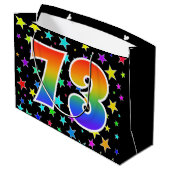 Kleurrijke sterren + Rainboogpatroon "73" Event # Groot Cadeauzakje (Achterkant Gekanteld)