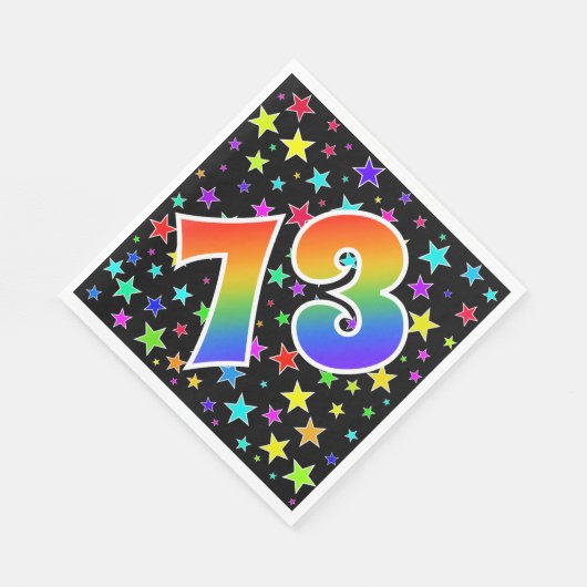 Kleurrijke sterren + Rainboogpatroon "73" Event # Servet (Hoek)