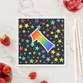 Kleurrijke sterren + regenboogpatroon "1" Event # Servet (Insitu)
