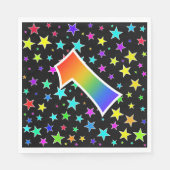 Kleurrijke sterren + regenboogpatroon "1" Event # Servet (Voorkant)