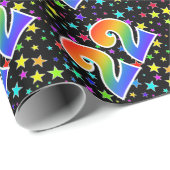 Kleurrijke sterren + regenboogpatroon "22" Event # Cadeaupapier (Rol Hoek)