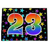 Kleurrijke sterren + regenboogpatroon "23" Event # Groot Cadeauzakje (Voorkant)