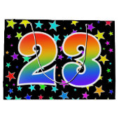 Kleurrijke sterren + regenboogpatroon "23" Event # Groot Cadeauzakje (Achterkant)